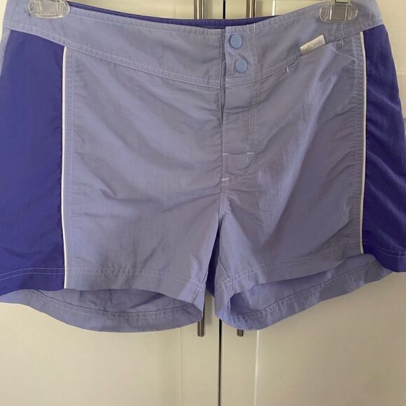 LL Bean Outdoors 100% Nylon Shorts size 12 Two Tone Lavender Hiking Climbing - Picture 1 of 10